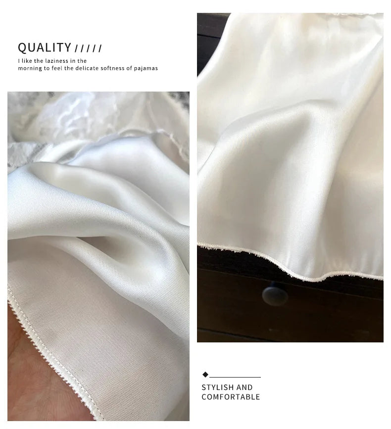 Conjunto de pijamas con tirantes para mujer, ropa de salón, lencería íntima de encaje calado Sexy, ropa de dormir, novedad de verano, Top y pantalones cortos con tirantes, ropa de casa