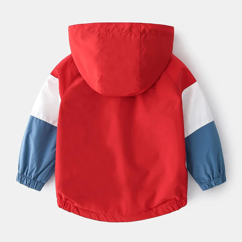 Abrigos de primavera y otoño para niños, chaquetas para niños, cortavientos con capucha y bolsillo, prendas de vestir exteriores con cremallera, ropa para bebés de 2 a 7 años