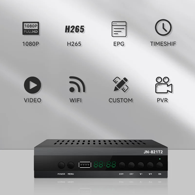 Receptor de TV HD DVB T2 TDT España, decodificador TDT HD, sintonizador DVB-T2 TDT HD, receptor TDT HD, decodificador DV