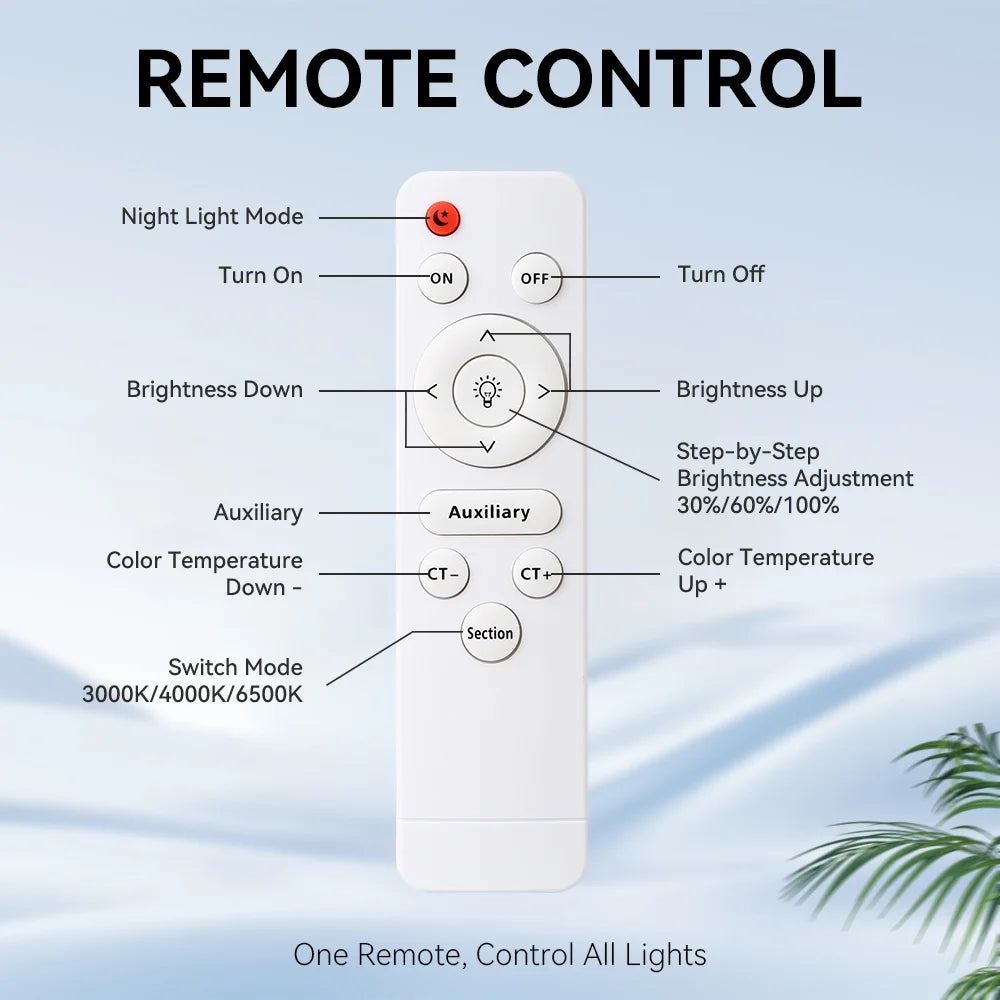 Lámpara de techo con control remoto, lámpara led para dormitorio, lámparas de techo grandes, luces Led con control remoto, luces led regulables