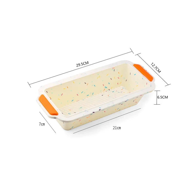 Bandeja rectangular de silicona para hornear, herramientas antiadherentes para molde, pan, tostada, tarta, larga, cuadrada