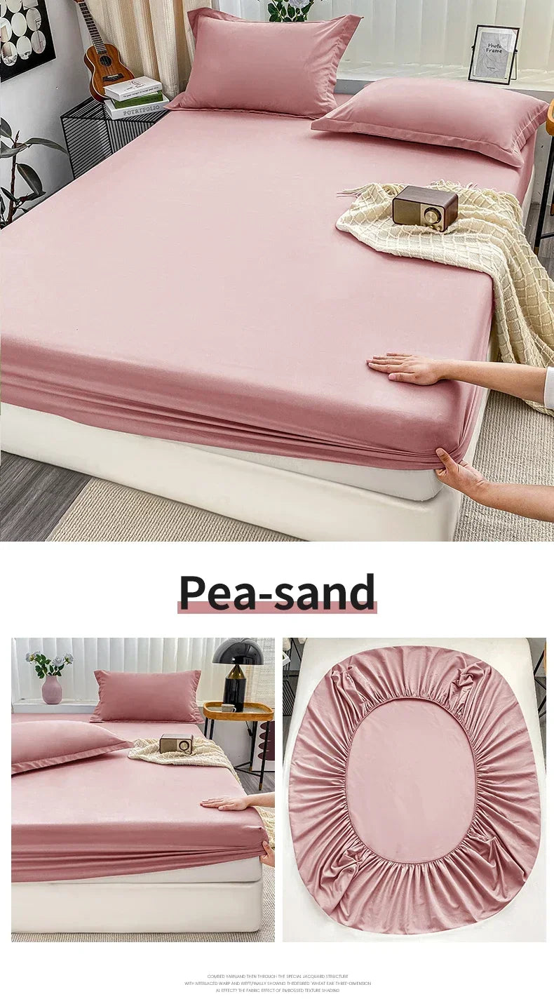 Sábana bajera cepillada de color sólido de primera calidad, tejido de satén ultrasuave para noches acogedoras: ropa de cama hipoalergénica y de fácil cuidado