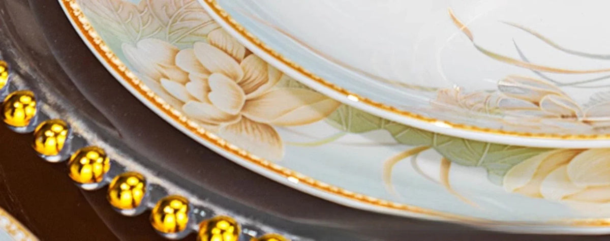 Nuevo juego de vajilla de cerámica estilo chino, juego de regalo para el hogar y eventos empresariales, juego completo de tazones de porcelana fina.