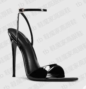 New 12cm Pointed Thin Heel High-heeled Shoes with A Single Strap and Half Drag Revealing Toes Sexy Fashion Sandals in Large Size