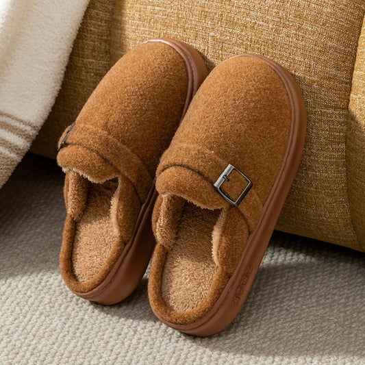 Zapatillas de interior de invierno para mujer, suela suave y cálida, cómodas, antideslizantes para exteriores, adecuadas para parejas, zapatos de casa a la moda para dormitorio