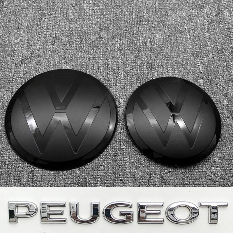 2 pegatinas con el logotipo del coche para la parrilla delantera, la cubierta del maletero y el emblema de la tapa del maletero, para VW Golf, Amarok, T5, Phaeton, Teramont.