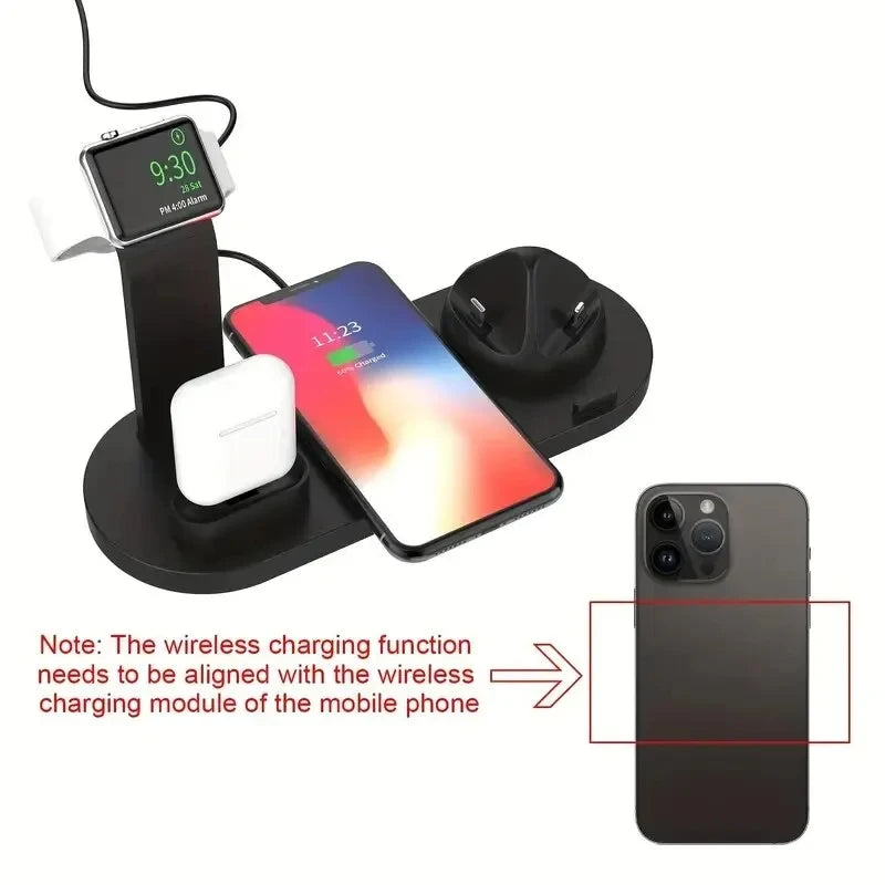 Estación de carga inalámbrica universal para iPhone17 16, 15, 14, 13, 12, 11 Pro Max/Pro/Mini/Plus y para AirPods Pro 2 - Carga rápida