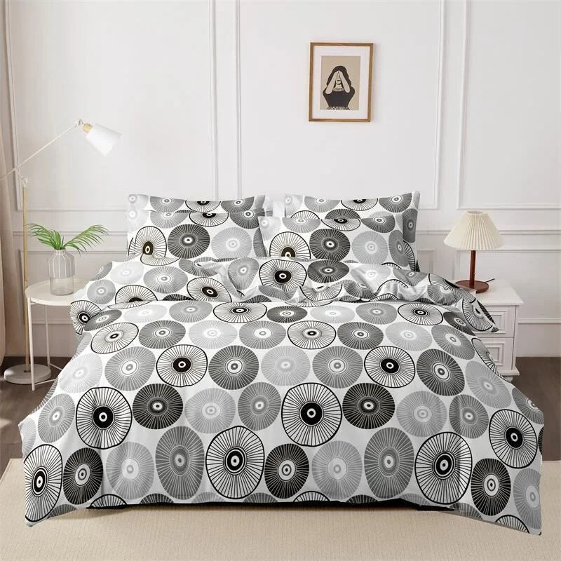Funda nórdica cepillada estampada, funda de almohada, juego de tres piezas, funda de cama de tela respetuosa con la piel de alta calidad (sin sábana), 3 uds.
