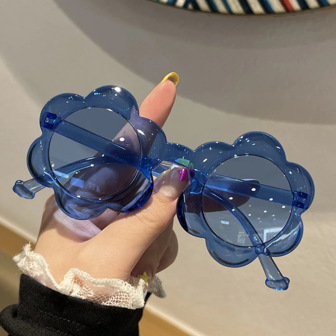 Gafas de sol con forma de flor para mujer, gafas de sol con montura de pétalos a la moda, protección UV385, lentes transparentes coloridas, gafas para fiesta en la playa