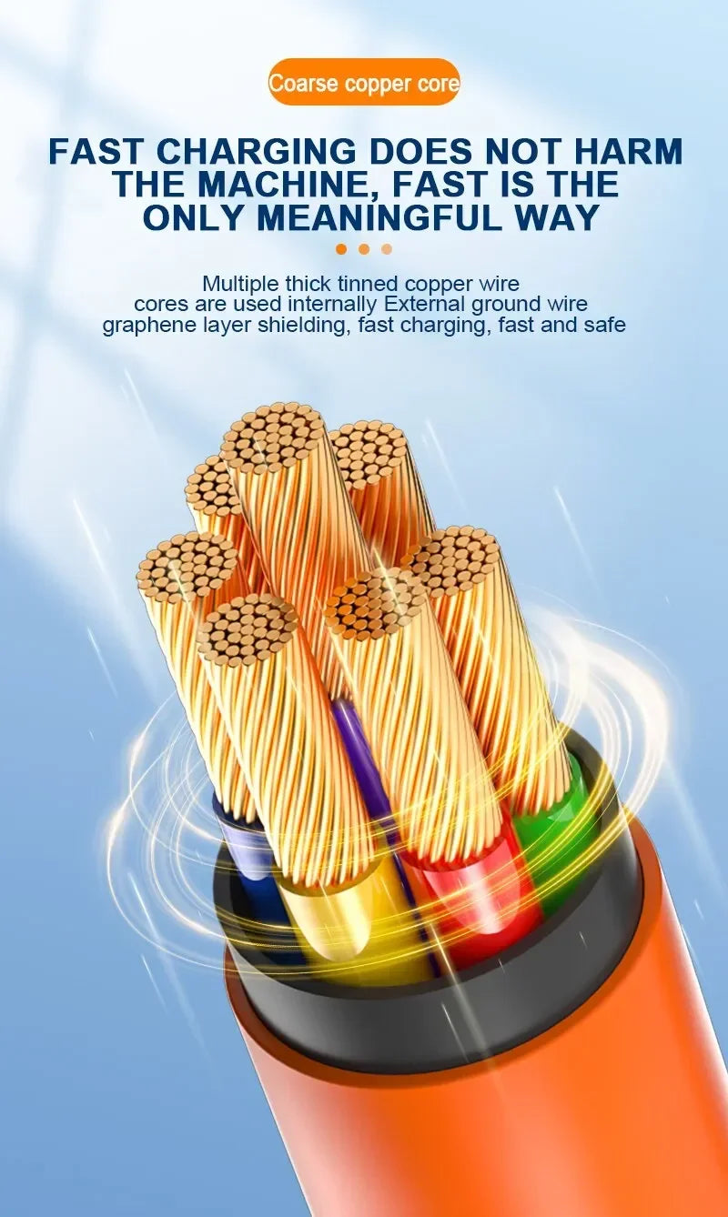 Cable USB tipo C de carga rápida de 120W 7A Cable de codo de rotación de 180 grados para juegos para Xiaomi Redmi Honor cargador de teléfono Cable USB C