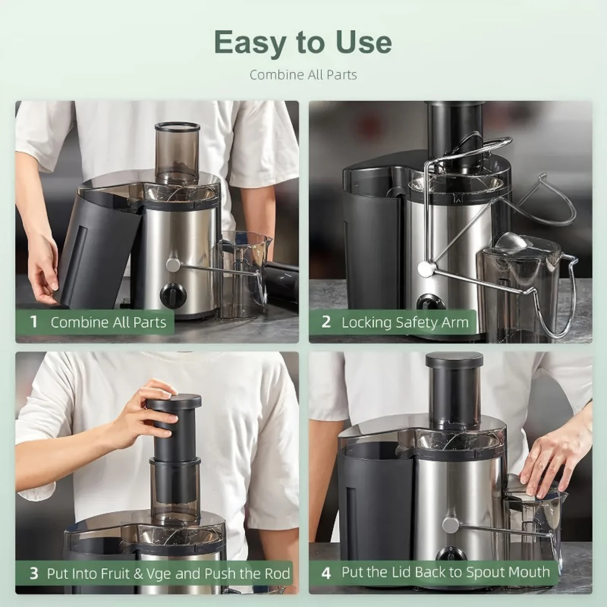 Exprimidor de Doble Uso Doméstico y Comercial con Motor Potente, Producción de Jugo de Alta Velocidad Sin Residuos, Máquina de Gran Capacidad, Material Resistente a Altas Temperaturas, Exprimidor de Frutas y Verduras Fresc