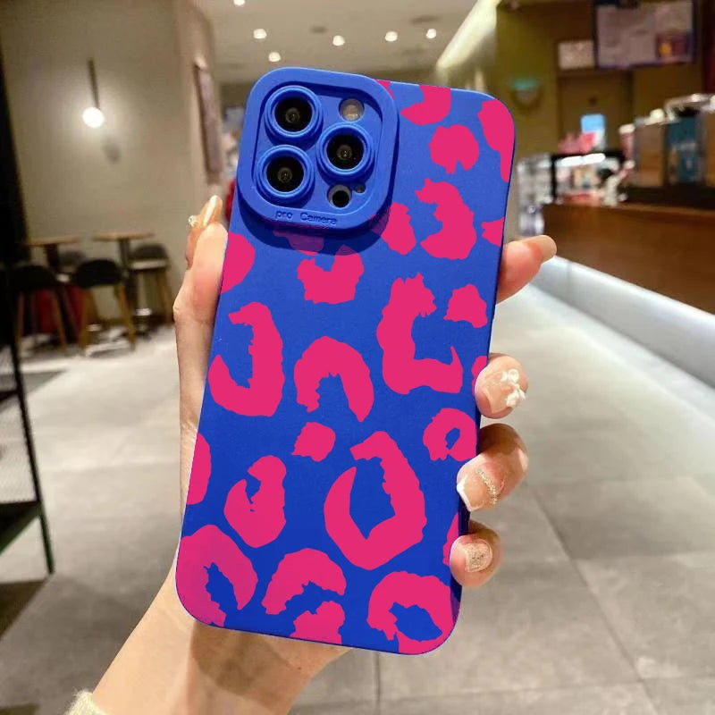 Funda protectora de teléfono con diseño de leopardo para iPhone 16, fundas para iPhone 17 Air 15 14 13 12 11 Pro Max 16E XS XR X 7 8 Plus