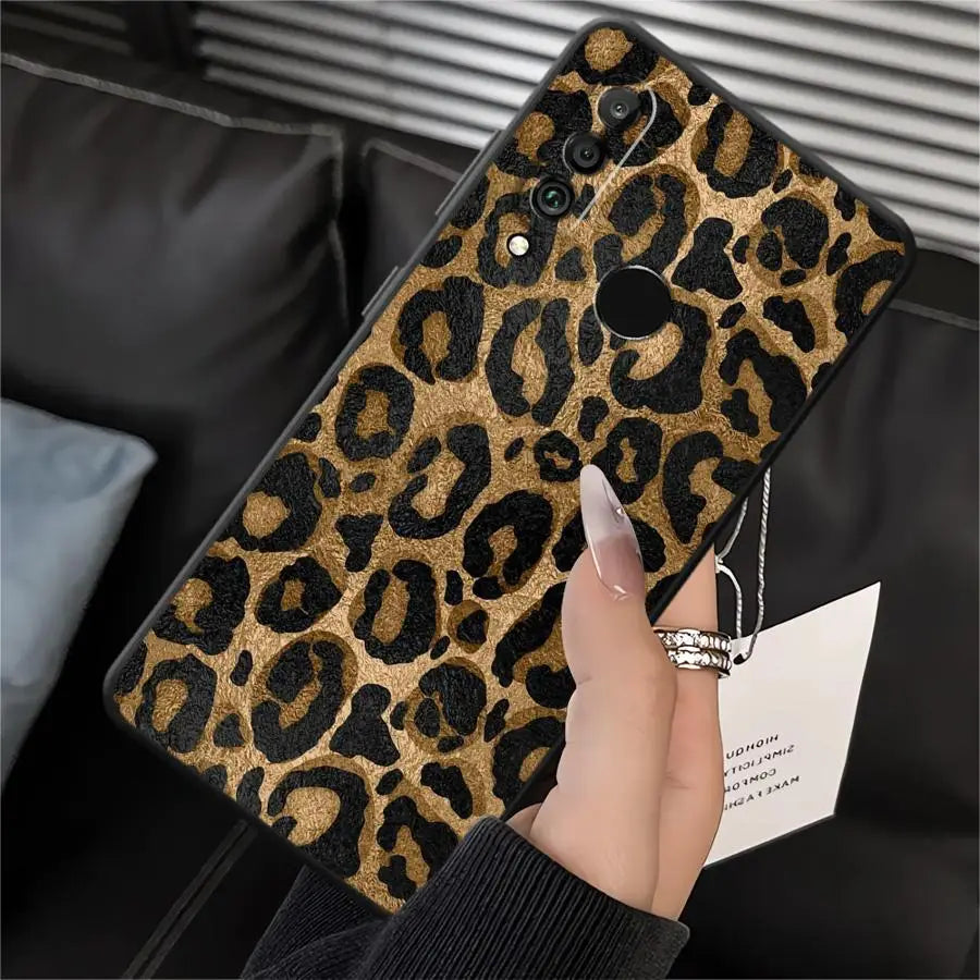 Funda de teléfono para Huawei P30 P20 Pro P20 P40 Lite P20 Lite 2018 P Smart 2019 funda suave patrón de estampado de leopardo de dibujos animados