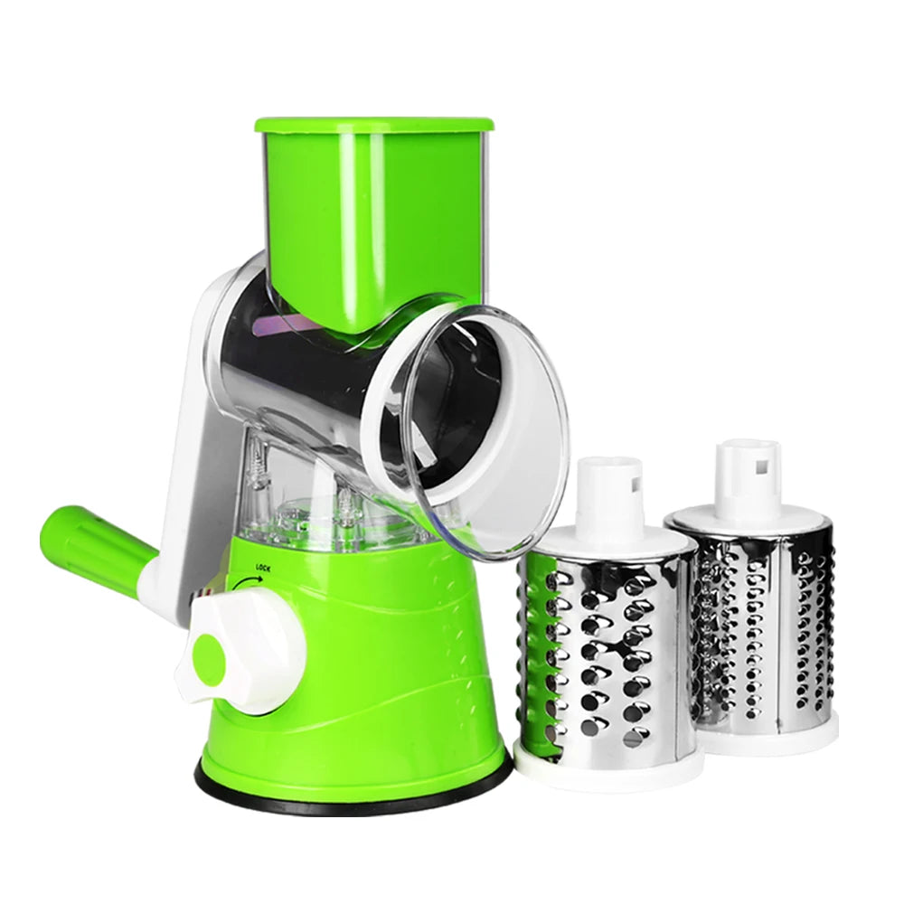 Rallador de queso rotativo Manual para cortador de verduras, rebanador de patatas, mandolina, picador de verduras multifuncional, accesorios de cocina