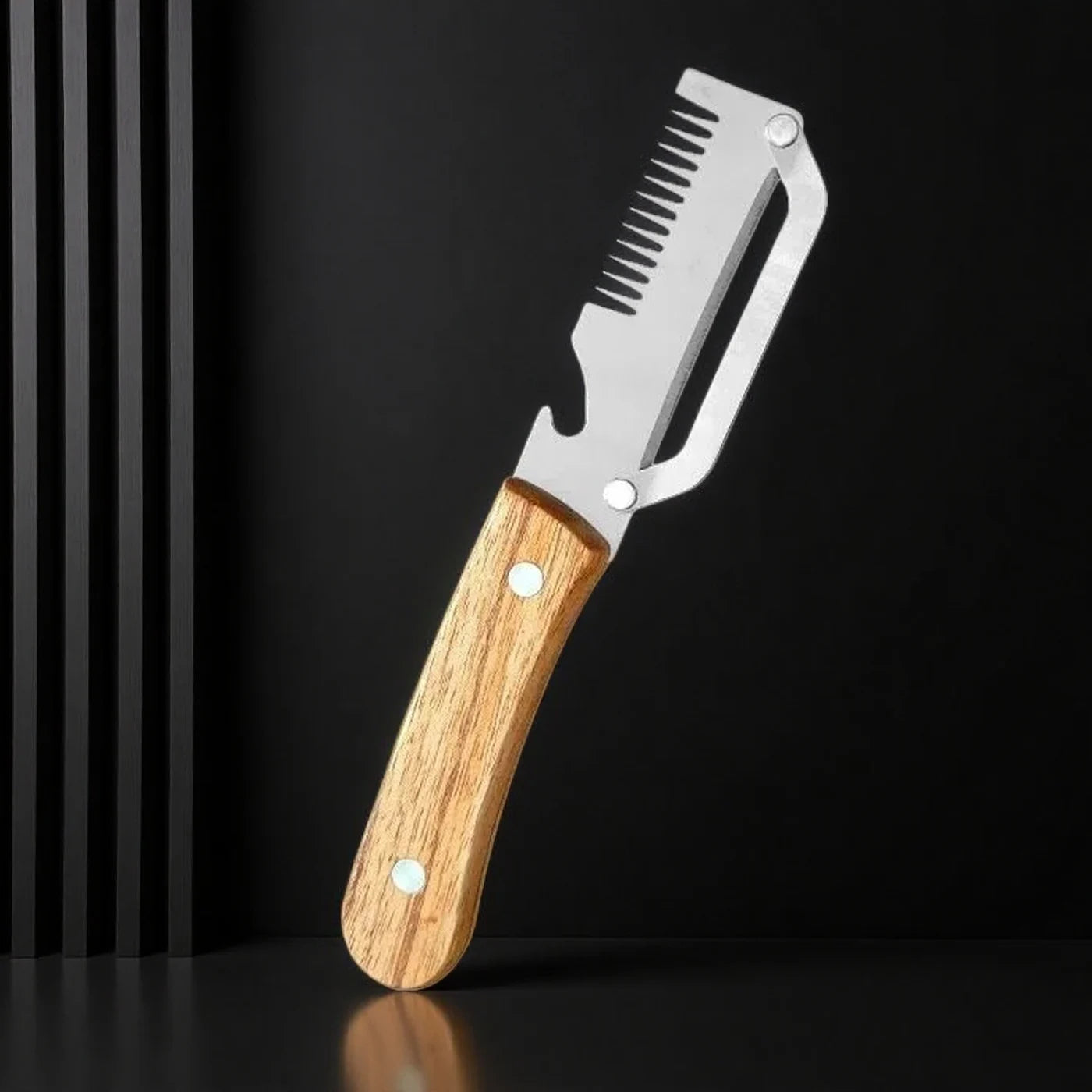 Juego de 2 peladores de cocina de acero inoxidable con mango de madera para pelar y cortar frutas y verduras, herramienta de cocina