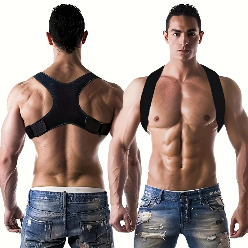 Corrector de postura ajustable, cinturón de soporte para espalda, transpirable, antideslizante, soporte ergonómico para una postura mejorada, adecuado para Sitti