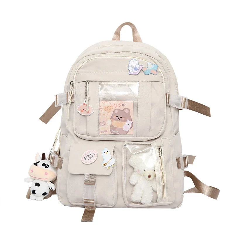 Bolsas populares de la mochila del estudiante de secundaria de las muchachas del color púrpura rosado sin ninguna versión accessoria