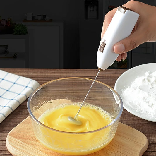 Batidor de huevos eléctrico de mano, Mini Espumador de leche con batería, mezclador de bebidas y café, Espumador de leche, herramientas de cocina