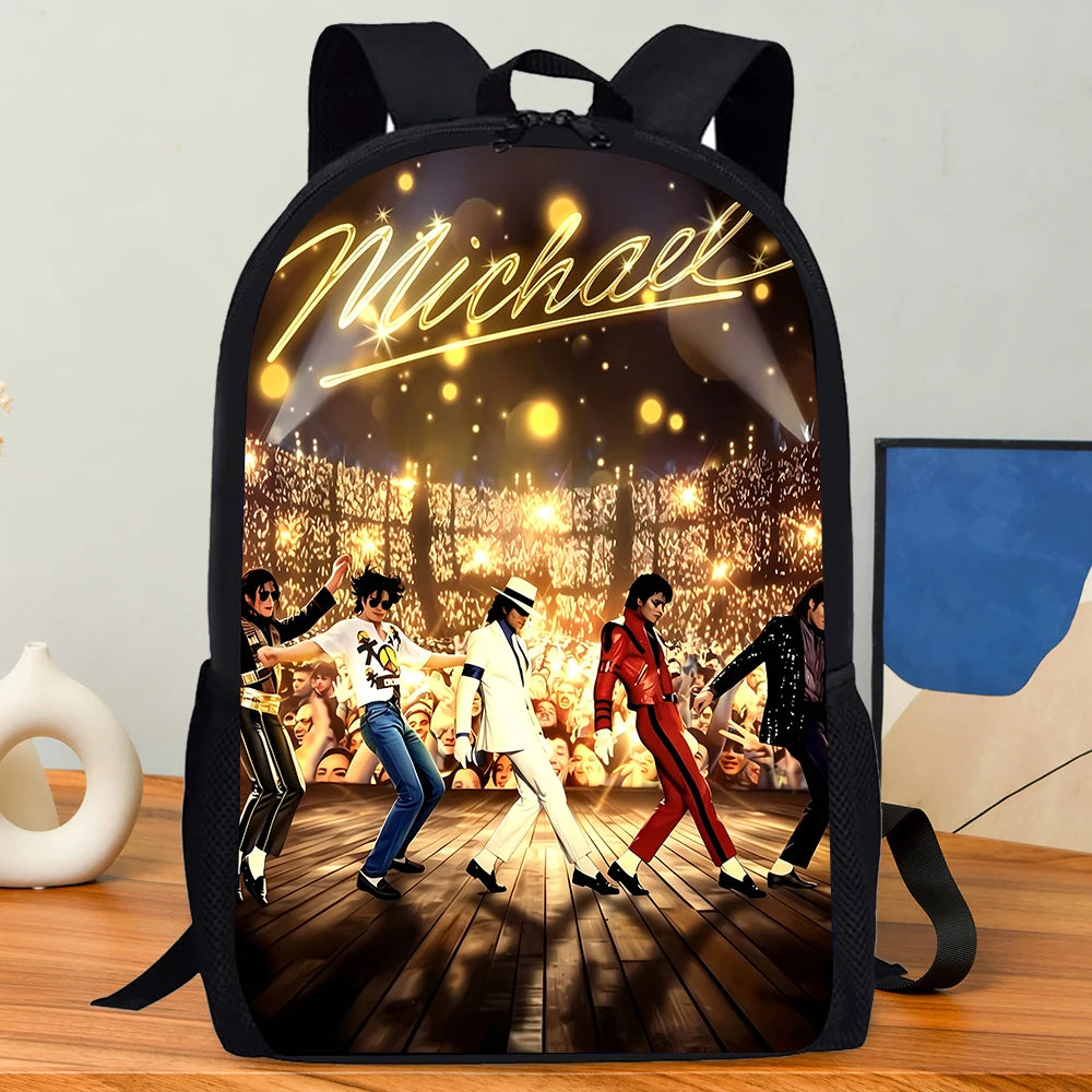 Mochilas de gran capacidad del Rey del Pop Michael Jackson para estudiantes, mochila escolar con estampado de dibujos animados, bolsa de almacenamiento de papelería y libros a la moda