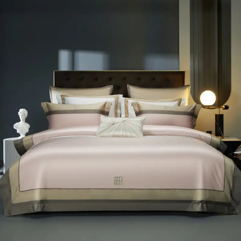 Juego de Ropa de Cama de Lujo de 4/7 Piezas, 1000 Hilos, Algodón Egipcio, Bordado, Tamaño Queen/King, Incluye Funda Nórdica, Sábana/Sábana Ajustable y Fundas de Almohada