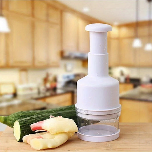 Práctico picador de alimentos manual: dados sin esfuerzo de verduras como cebolla, ajo y hierbas para sus recetas de cocina