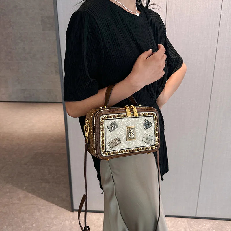 Bolso para mujer, nuevo bolso cuadrado pequeño y elegante de lujo ligero para mujer, versátil para ir al trabajo, bandolera/hombro portátil