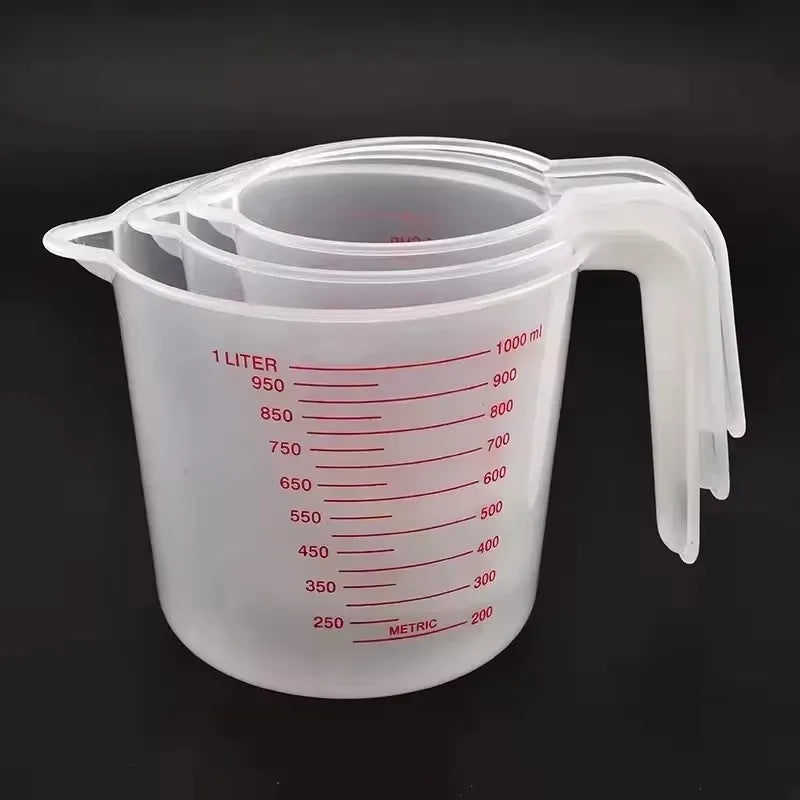 Vasos Medidores de Líquido para Hornear de 250/500/1000 ml, Vaso Medidor de PVC con Escala, Vaso Medidor de Plástico, Vaso de Laboratorio, Jarra de Cocina