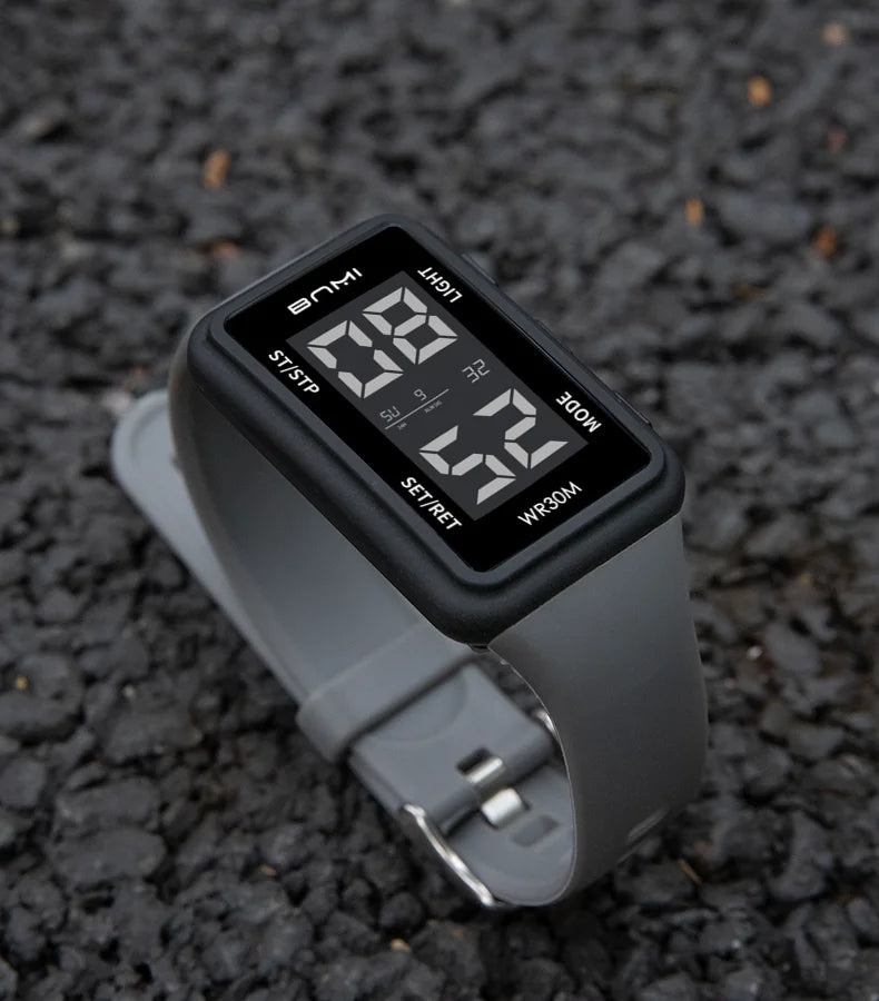 2025 Reloj electrónico deportivo rectangular para hombre, resistente al agua, alarma de luz nocturna, reloj Digital ligero y portátil para hombre