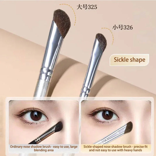 Brocha Profesional para Maquillaje de Nariz en Ángulo Plano, Brocha Suave para Contorno de Ojos y Nariz, Herramientas de Belleza y Cosméticos