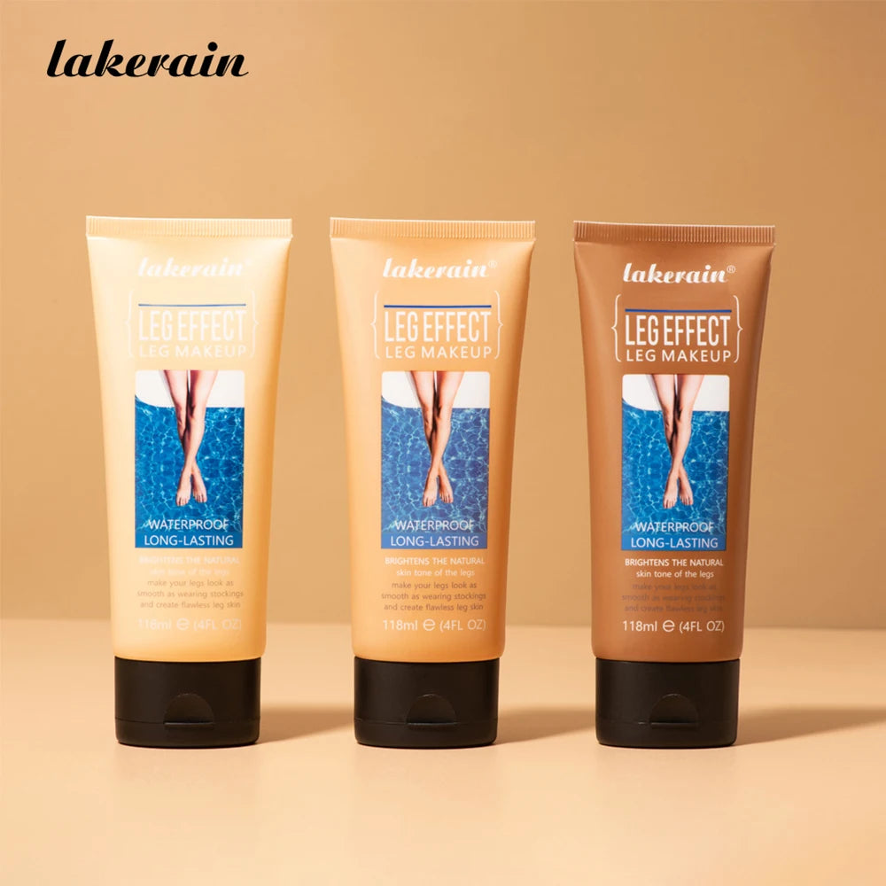 Crema Bronceadora Corporal de 116 ml, Tono Medio, Base de Maquillaje para Piernas con Brocha, Resistente al Agua, Larga Duración, Unifica el Tono de Piel, Maquillaje Corporal