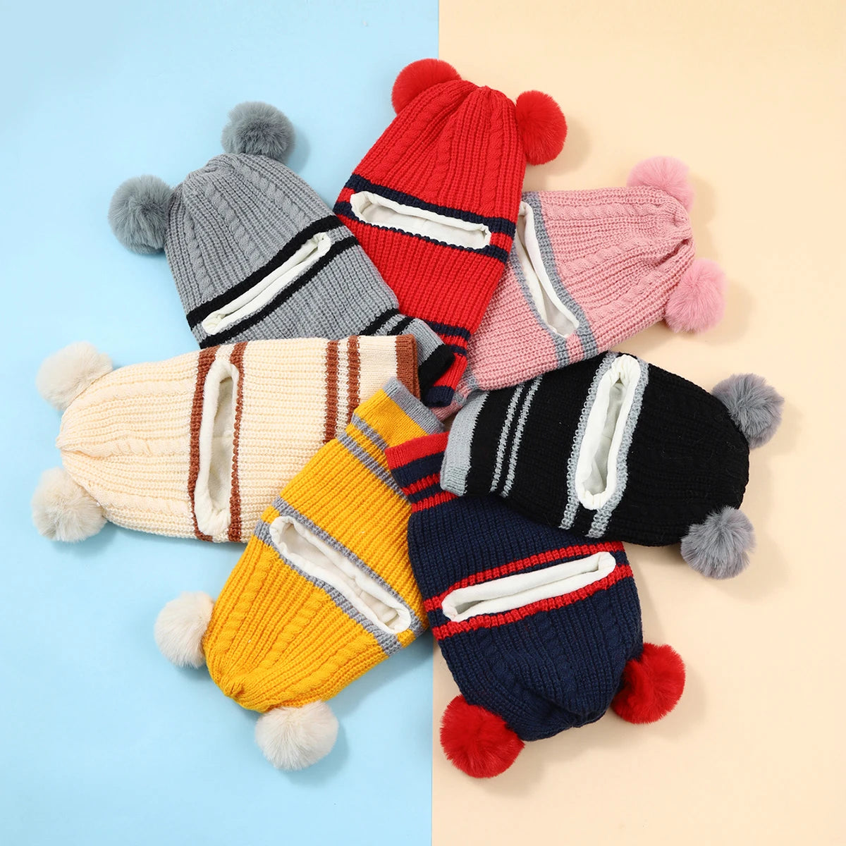Gorro tejido con orejas de oso para bebés y niños, gorros cálidos bonitos, gorros para niñas y niños, Jersey de punto, gorros
