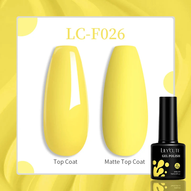 LILYCUTE-esmalte en Gel para uñas, barniz semipermanente para manicura, con LED UV, 129 colores, 7ML