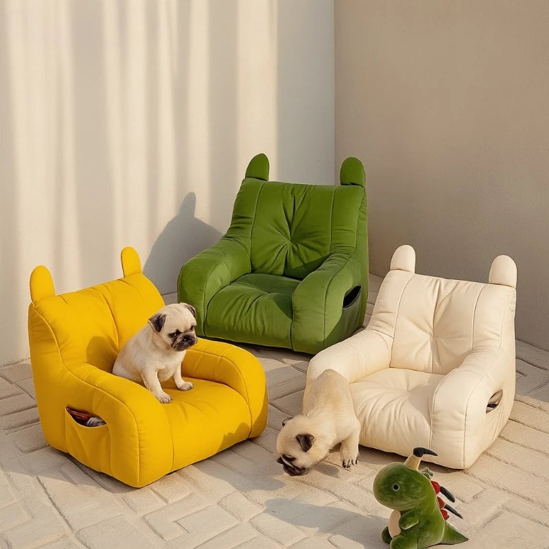 Sofá cama para gatos con diseño de dibujos animados, cama para mascotas lavable desmontable para gatos de interior, soporte de hasta 2,72 KG, regalos acogedores para muebles para mascotas