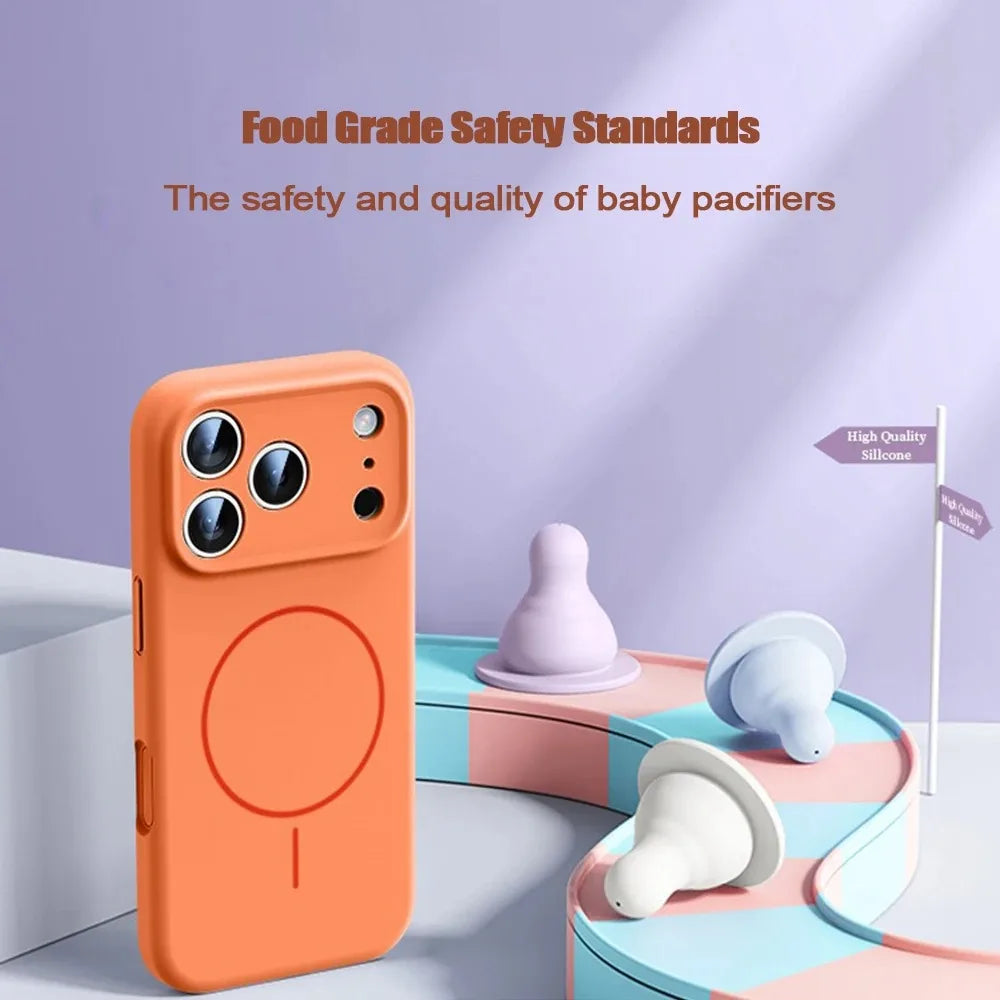 Nueva funda magnética de silicona líquida para iPhone 17 16 15 14 13 12 Pro Max 16 Plus Air fundas suave Original para iPhone 17 16 Pro Max funda para iphone 17 pro max