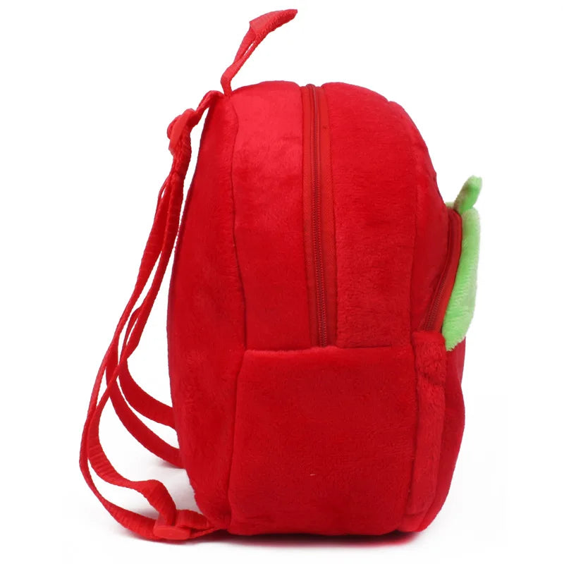 Bonita mochila de felpa de fresa para niños, Mini bolsas escolares de animales de dibujos animados, bolsa de dulces para niños, regalo para niños y niñas de 1 a 3 años
