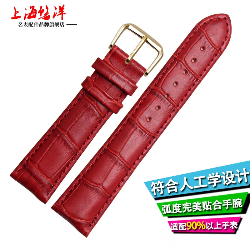 10mm 12mm 14mm 15mm 16mm 18m blanco rojo rosa para Casio Tissot correa de cuero genuino correa de reloj de mujer accesorios de pulsera