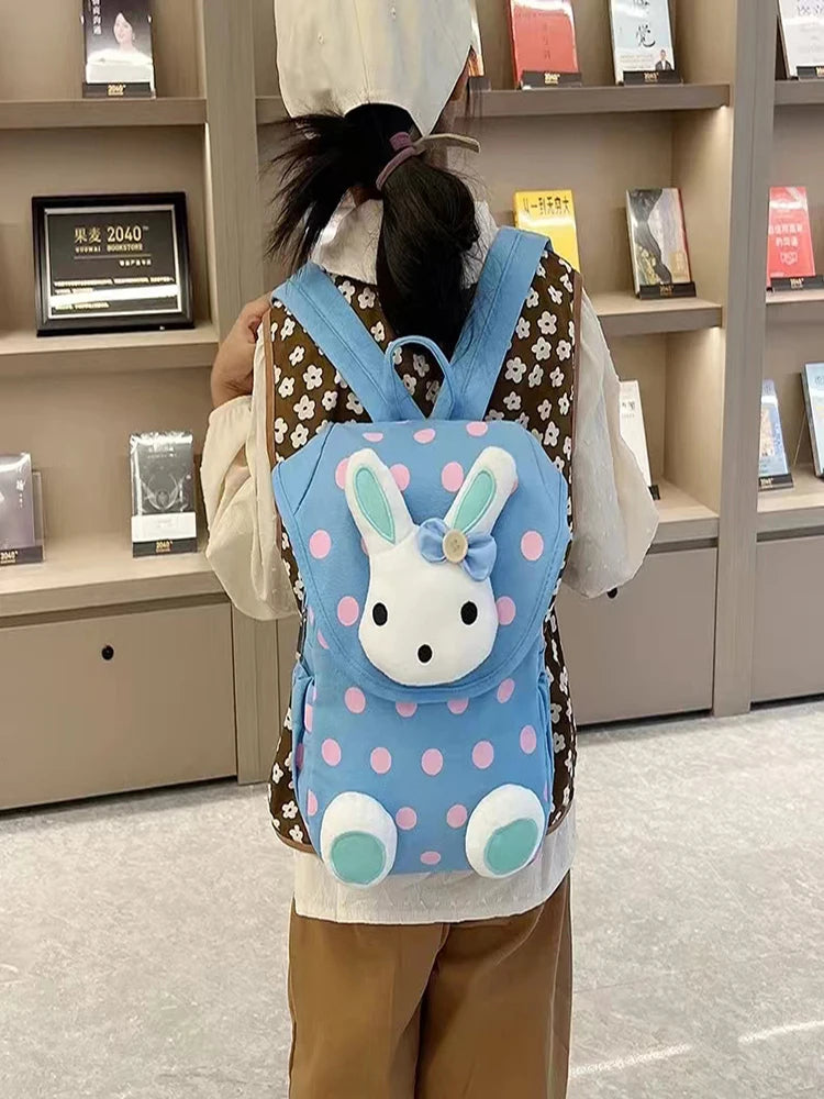 Mochila multicolor estilo conejo para niños, bolso escolar para niños, Mochila de Pascua a la moda para niñas y guardería