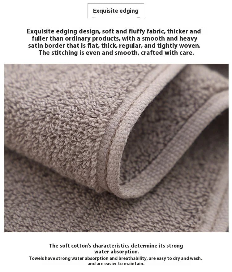 Toalla facial totalmente de algodón Clase A, Jacquard absorbente grueso, poliéster, algodón, agradable para la piel, Toalla de baño de algodón puro, toalla para adultos