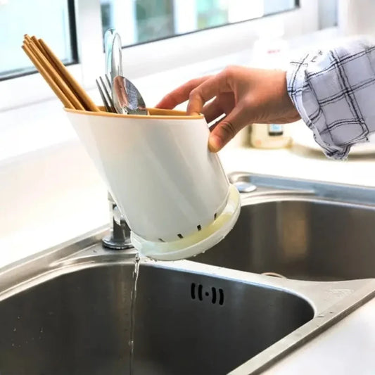Soporte de almacenamiento de plástico, estante de secado de cocina para vajilla, cuchillo, cuchara, tenedor, contenedor de drenaje, organizador, herramienta de mesa, 1 ud.