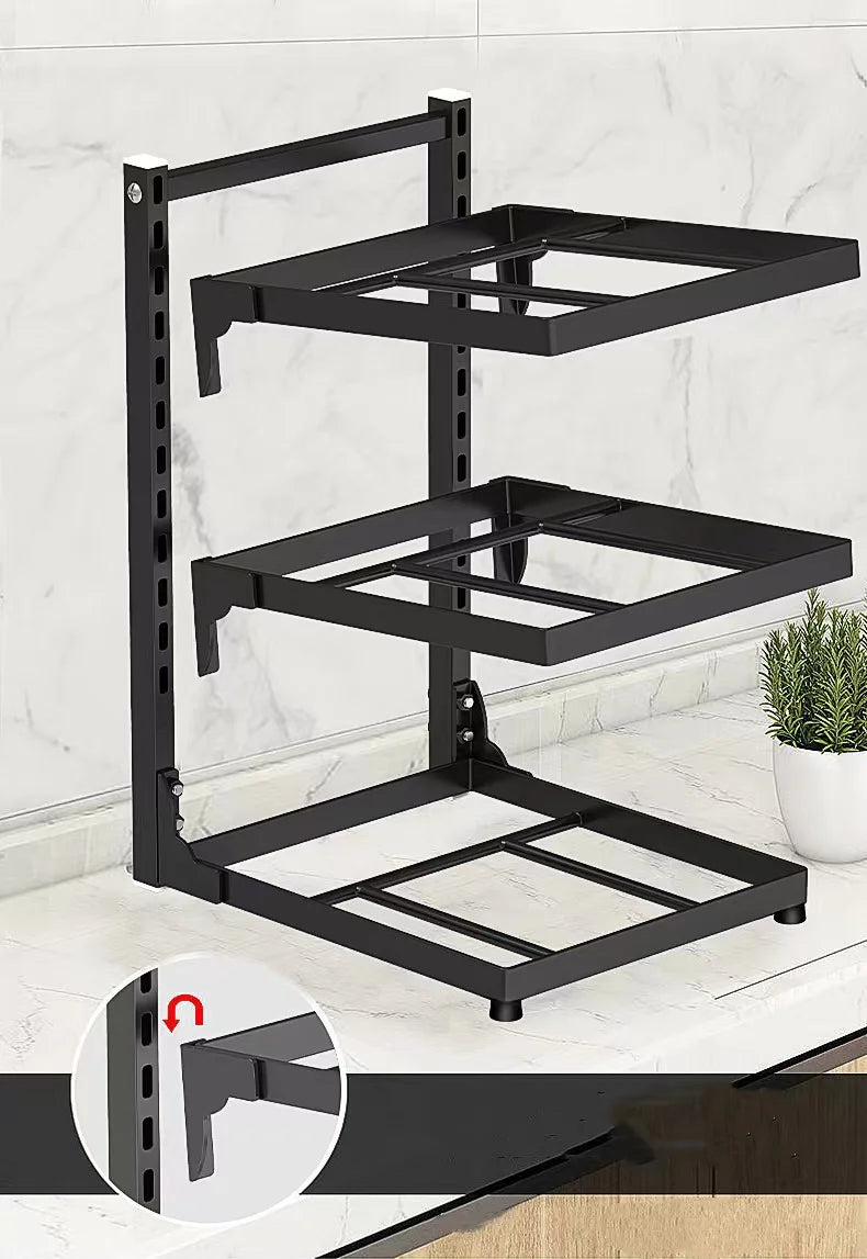Estante de almacenamiento para fregadero de cocina, estante de almacenamiento para cocina multicapa para armarios de estufa para el hogar, estante para ollas ajustable