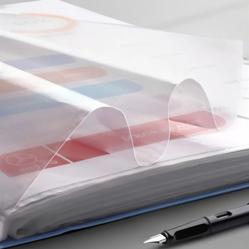 Carpeta A4 de 60 bolsillos para volver a la escuela, Material PP duradero, Ideal para organizar papeles, hogar, escuela, oficina, almacenamiento, folleto impermeable