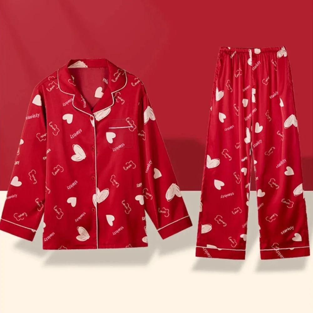 Ropa de dormir con estampado de estética para mujer, pijamas dulces Y2k, estilo europeo, elegante, con clase, a la moda, primavera y otoño