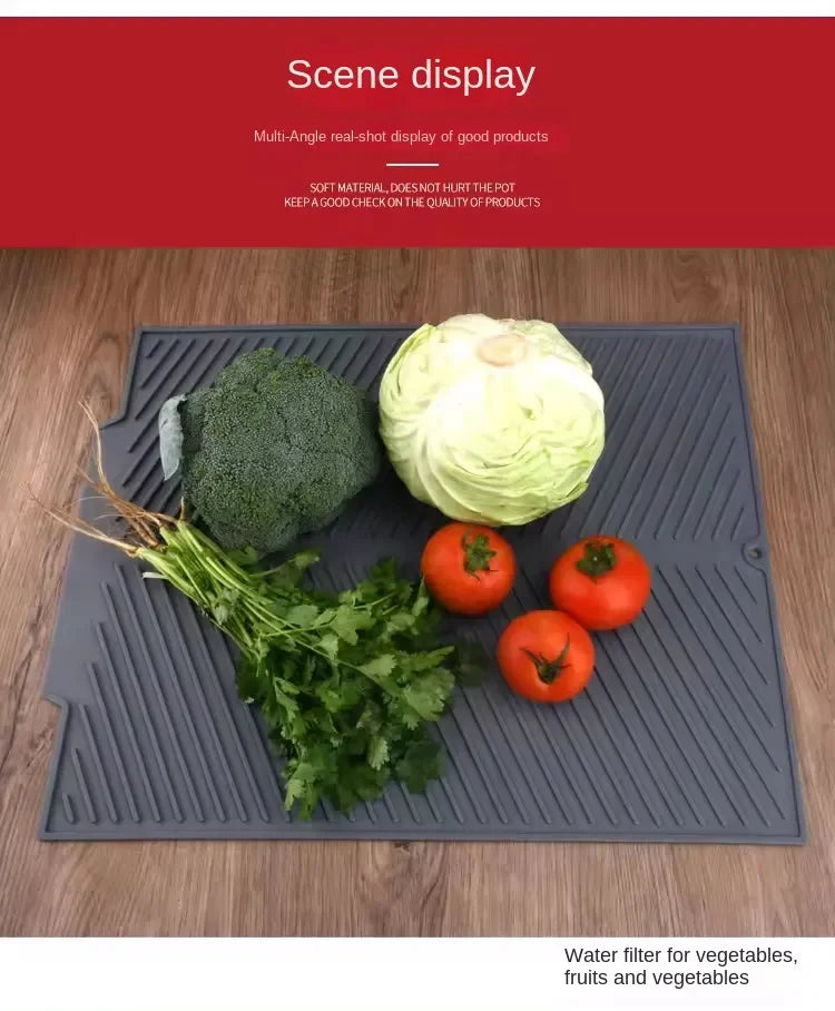 Almohadilla de drenaje de silicona para secado de ollas, tapete para escurrir platos para vajilla de cocina, esteras antideslizantes, posavasos antiescaldaduras, utensilios de cocina, 1 ud.