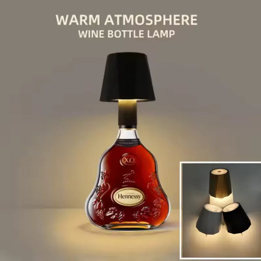 Lámpara LED de Mesa con Forma de Botella, Táctil, 3 Colores, Recargable, Portátil, Decoración de Escritorio para Bar, Restaurante, Camping, Decoración de Ambiente