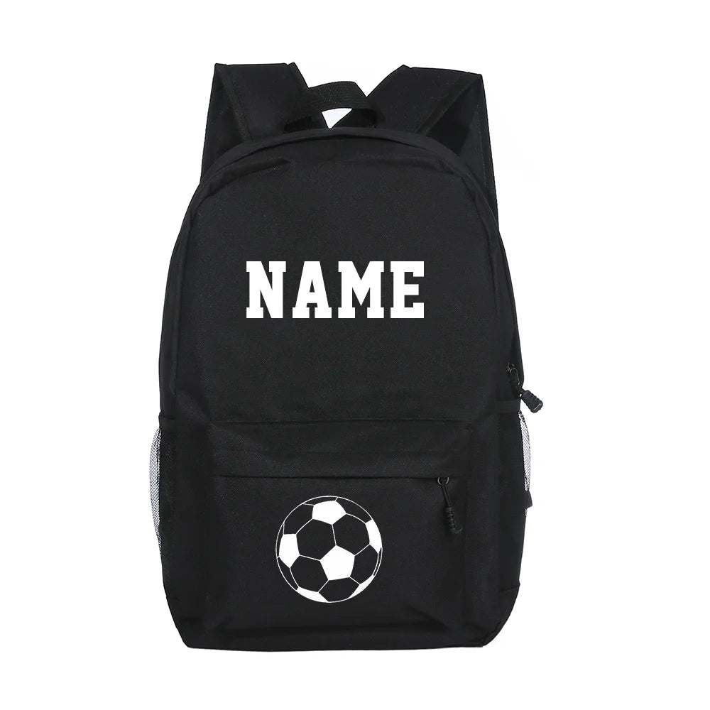Mochila escolar personalizada para niños, bolso de fútbol y baloncesto con estampado de nombre, mochila para estudiantes, bolsas para ordenador portátil para adolescentes, regalo para regreso a la escuela