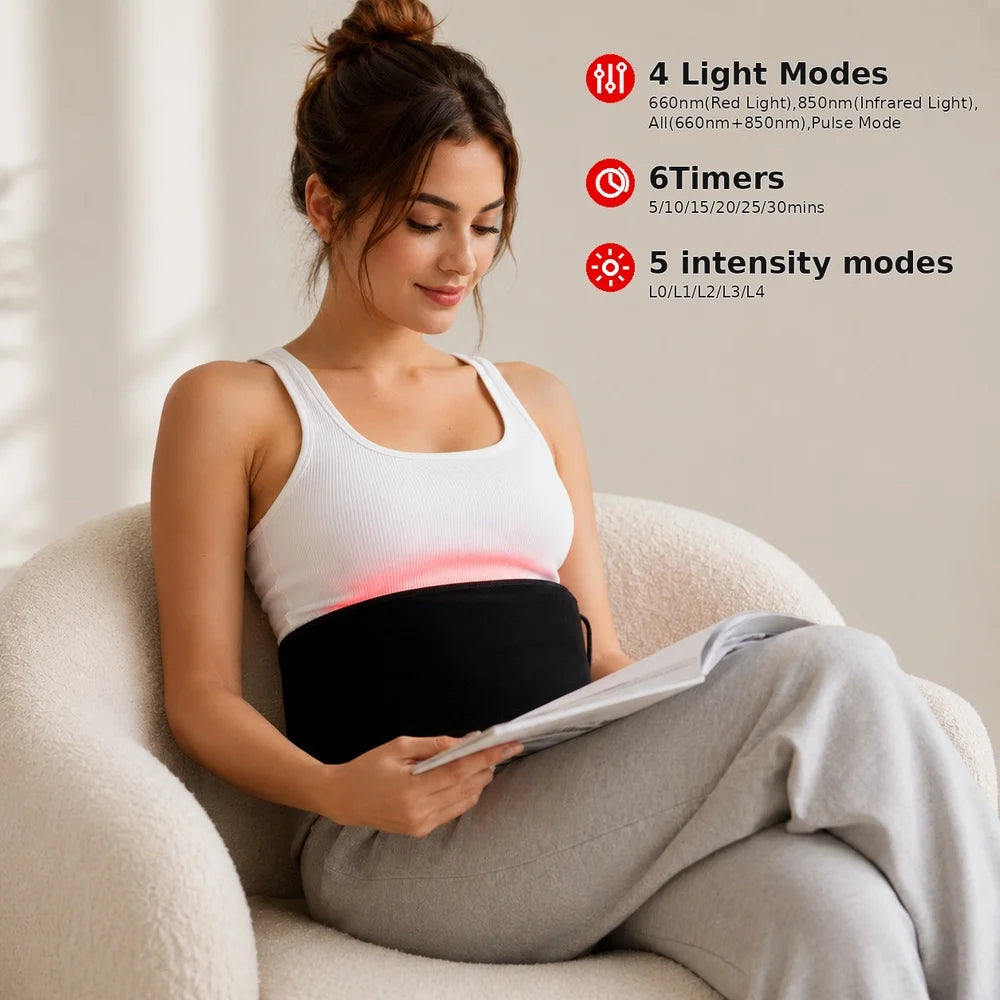 Cinturón de terapia de luz roja 660nm 850nm Terapia de luz infrarroja cercana para el cuerpo, relaja los músculos, la inflamación, mejora la circulación