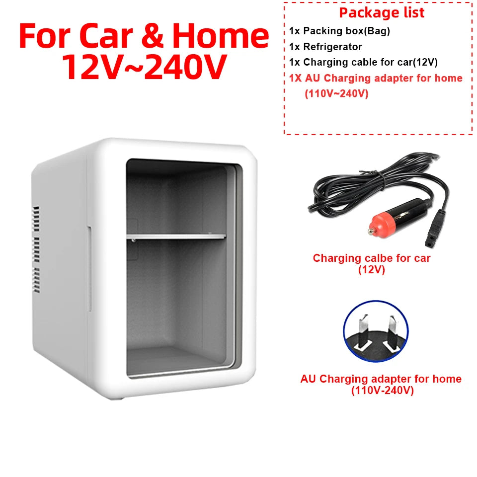 Mini refrigerador de belleza de 4L con función de enfriamiento y calentamiento, para uso en casa y en el coche, almacenamiento refrigerado para productos de cuidado de la piel para mantenerlos frescos.