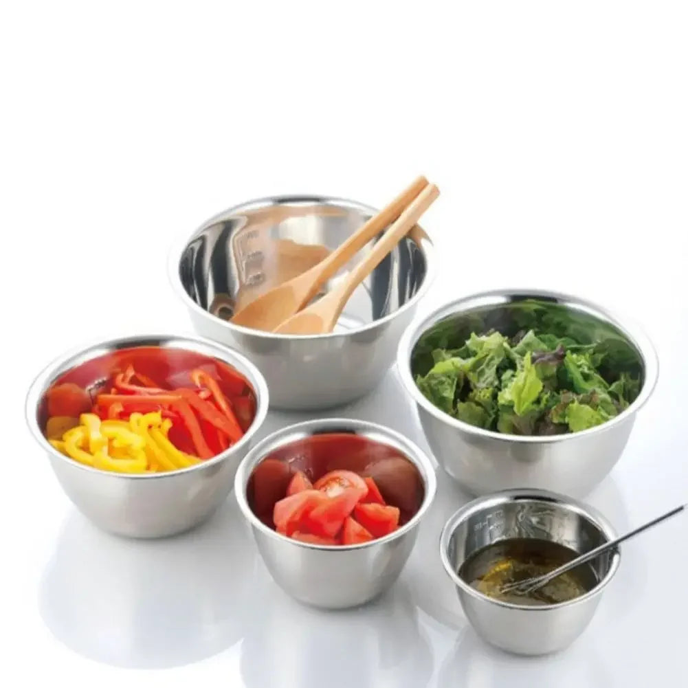 Cuencos de mezcla de acero inoxidable, cuencos de almacenamiento de anidación de cocina portátiles para el hogar, accesorios de Camping al aire libre