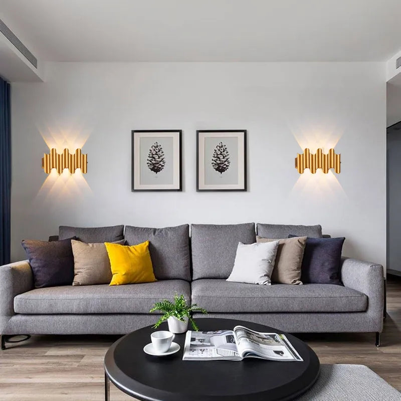 Lámpara de pared Led para exteriores, iluminación luminosa impermeable hacia arriba y hacia abajo, decoración de jardín, AC85-265or, lámparas de pared para sala de estar, porche y exteriores