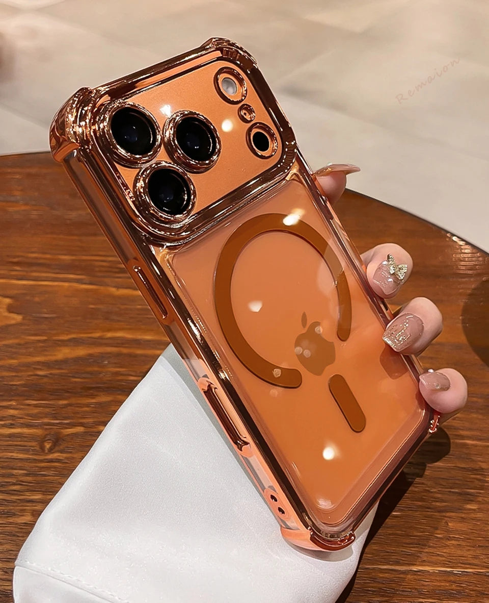 Funda de teléfono magnética clásica para iPhone 17 Air 15 14 13 12 16 Pro Max 14 15 Plus Magsafe funda protectora suave de silicona a prueba de golpes